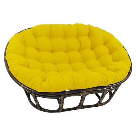International Caravan 63 x 45 in. Rattan Double Papasan Chair with Twill Cushion, Sunset Yellow 3304-TW-SS